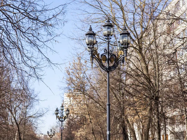 Pushkino Russie Avril 2018 Belle Lampe Stylisée Dans Boulevard — Photo
