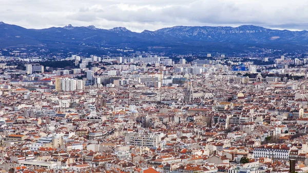 Marseille Frankrijk Maart 2018 Een Schilderachtig Panoramisch Uitzicht Stad Vanaf — Stockfoto