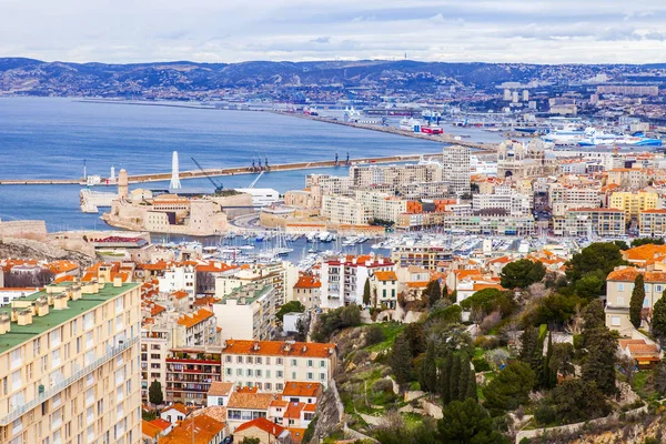 Marseille France March 2018 Picturesque Panoramic View City Survey Platform — Stock Photo, Image