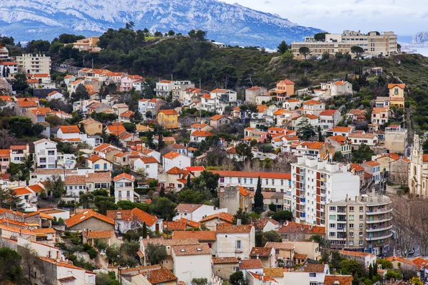Marseille Francie Března 2018 Malebné Panoramatický Pohled Město Průzkumu Platformě — Stock fotografie