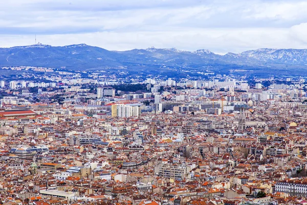 Marseille Frankrijk Maart 2018 Een Schilderachtig Panoramisch Uitzicht Stad Vanaf — Stockfoto