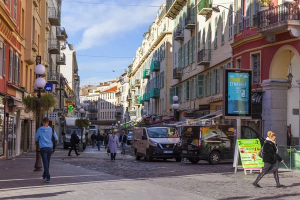 Nice Francia Marzo 2018 Edificios Típicos Estilo Provenzal Forman Atractivo — Foto de Stock