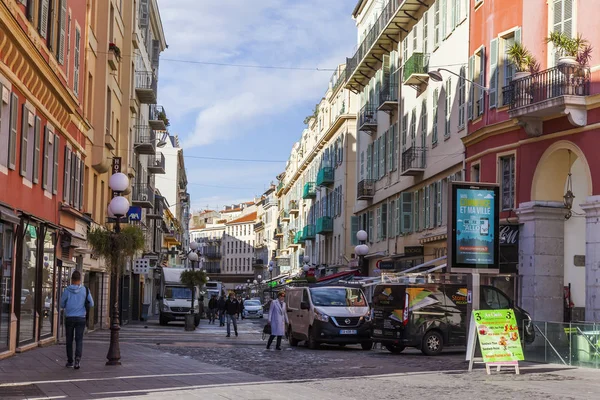 Nice Francia Marzo 2018 Edificios Típicos Estilo Provenzal Forman Atractivo — Foto de Stock