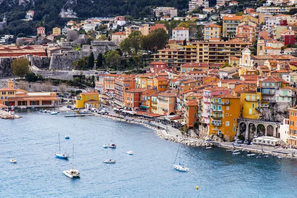 Villefranche Sur Mer France Março 2018 Uma Vista Uma Baía — Fotografia de Stock