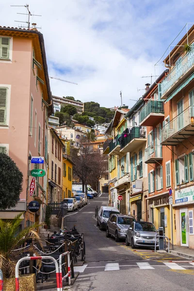 Villefranche Sur Mer Frankrijk Maart 2018 Een Schilderachtig Uitzicht Van — Stockfoto