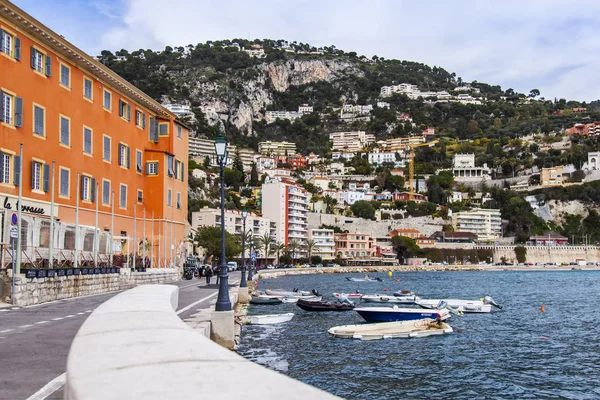 Villefranche Sur Mer Francia Marzo 2018 Krasivaya Embankment Sello Distintivo — Foto de Stock