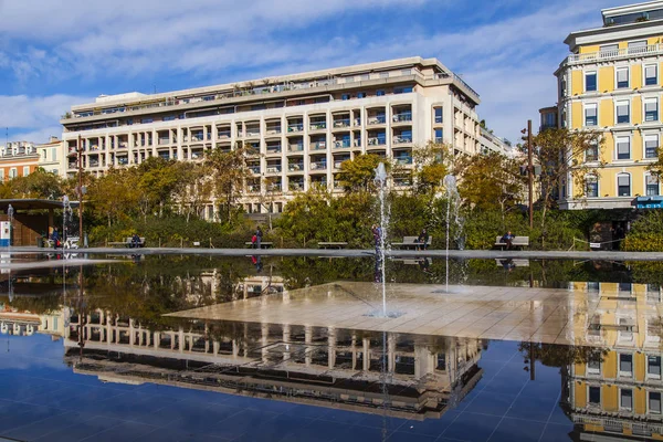 Nice Francia Marzo 2018 Bella Fontana Piana Nel Parco Promenade — Foto Stock