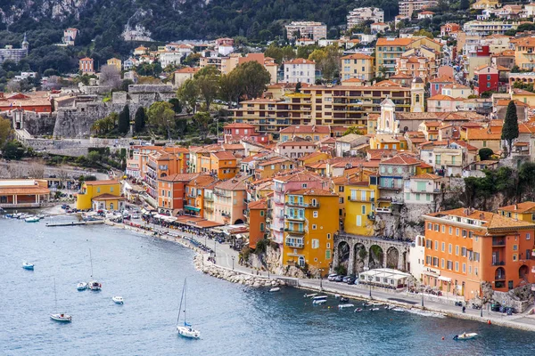 Villefranche Sur Mer France Março 2018 Uma Vista Uma Baía — Fotografia de Stock