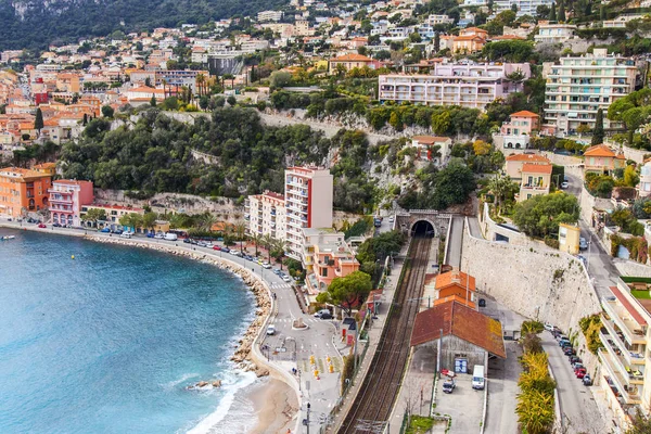 Villefranche Sur Mer Francie Března 2018 Pohled Malebné Zátoce Nábřeží — Stock fotografie