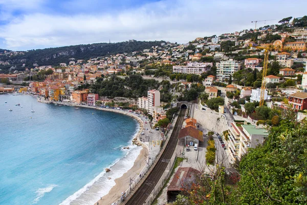 Villefranche Sur Mer France March 2018 View Picturesque Bay Embankment — Stock Photo, Image