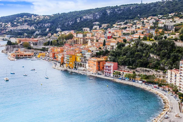 Villefranche Sur Mer France Março 2018 Uma Vista Uma Baía — Fotografia de Stock