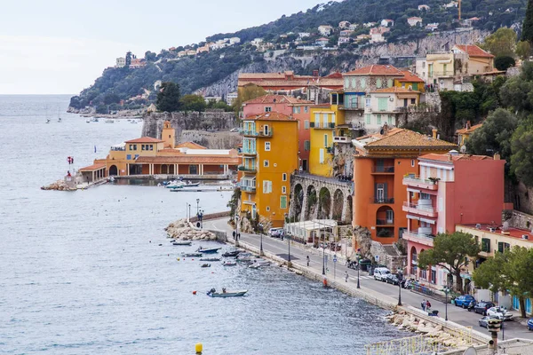 Villefranche Sur Mer France Março 2018 Belos Edifícios Margem Uma — Fotografia de Stock