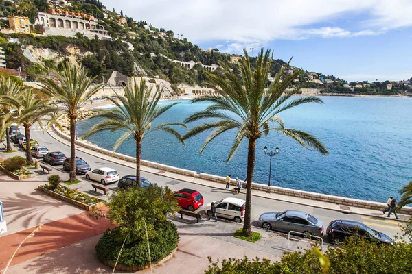 Villefranche Sur Mer France March 2018 Beautiful Buildings Palm Trees — Stock Photo, Image