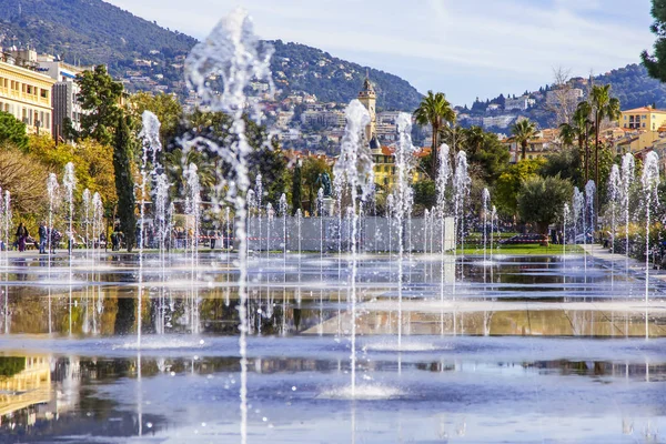 Nice Frankrike Den Mars 2018 Vackra Planet Fontänen Promenade Paillon — Stockfoto