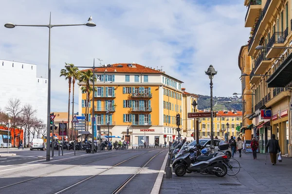 Nice Francie Března 2018 Typické Stavby Provensálském Stylu Formuláře Panoramatem — Stock fotografie