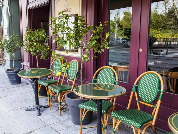 Nice Frankrike Den Mars 2018 Lite Tabeller Över Gatan Café — Stockfoto