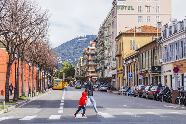 Nice Francie Března 2018 Typické Stavby Provensálském Stylu Formuláře Panoramatem — Stock fotografie