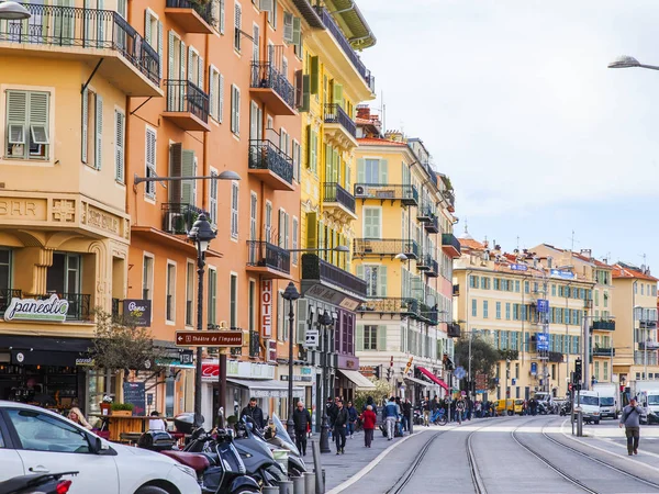 Nicea Francja Marca 2018 Typowe Budynki Prowansalskim Stylu Formularza Atrakcyjną — Zdjęcie stockowe