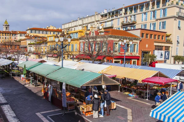 Nice Francia Marzo 2018 Conocido Mercado Cours Saleya Ciudad Vieja — Foto de Stock