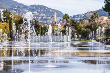 Güzel, Fransa, 6 Mart 2018. La güzel uçak Çeşmesi mesire du Paillon park