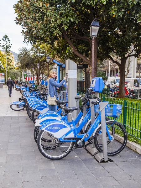 Nice France Mars 2018 Ville Point Location Vélos — Photo