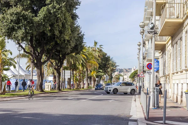 Nice França Março 2018 Uma Vista Histórica Promenade Des Anglais — Fotografia de Stock
