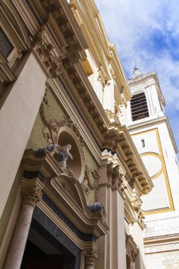 Güzel, Fransa, 9 Mart 2018. Katedral cephe parçası