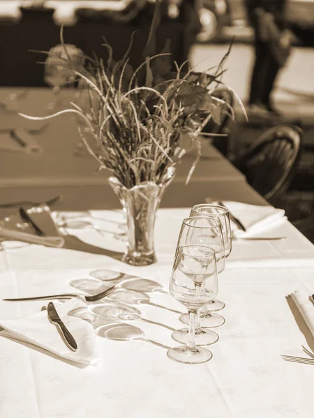 Nice France March 2018 Little Tables Street Cafe Historical Part — Stock Photo, Image