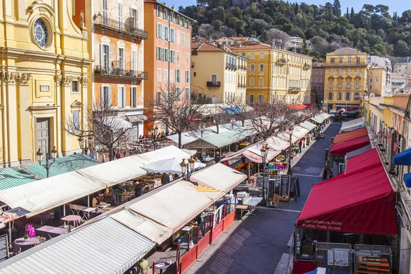 Nice Francia Marzo 2018 Conocido Mercado Cours Saleya Ciudad Vieja — Foto de Stock