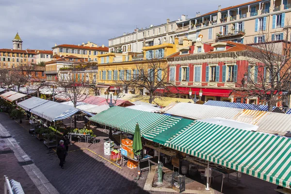 Nice Francia Marzo 2018 Noto Mercato Cours Saleya Nella Città — Foto Stock