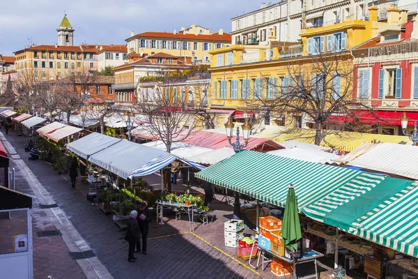 Nice Francia Marzo 2018 Noto Mercato Cours Saleya Nella Città — Foto Stock