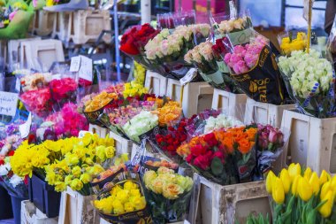 Güzel, Fransa, 7 Mart 2018. Sendikalar iyi çiçek sokak Cours Saleya piyasada satılmaktadır