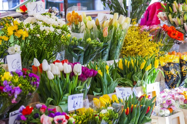 Güzel Fransa Mart 2018 Sendikalar Iyi Çiçek Sokak Cours Saleya — Stok fotoğraf
