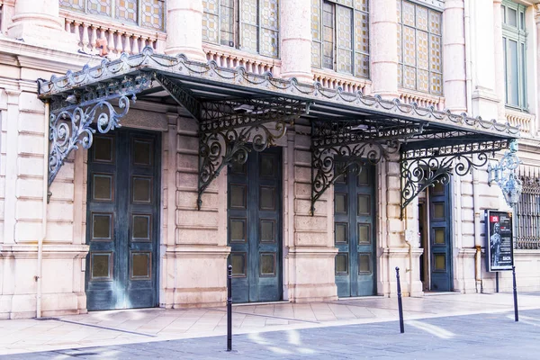 Nice Francie Března 2018 Fragment Fasádou Města Operní Divadlo — Stock fotografie
