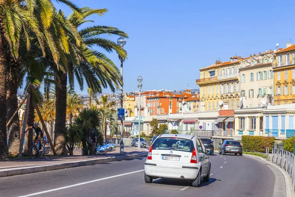 Nice França Março 2018 Carros Vão Promenade Des Anglais — Fotografia de Stock