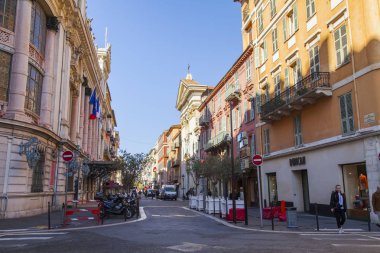 Güzel, Fransa, 6 Mart 2018. Tipik Provencal binalarda formu cazip manzarası sokak şehir merkezinde stil.. 