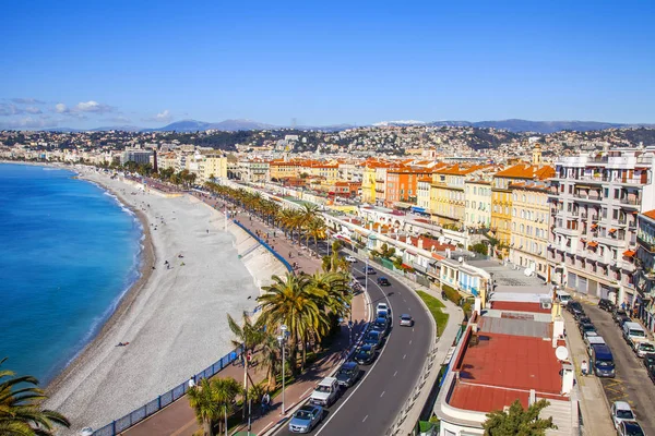 Nice Frankrijk Maart 2018 Een Uitzicht Vanaf Heuvel Shato Promenade — Stockfoto