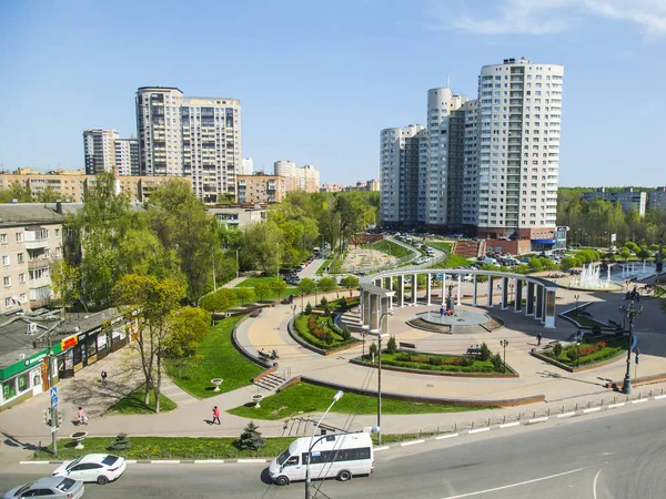 Pushkino Ryssland Den Maj 2018 Urban Utsikt Från Höjdpunkt Vårdag — Stockfoto