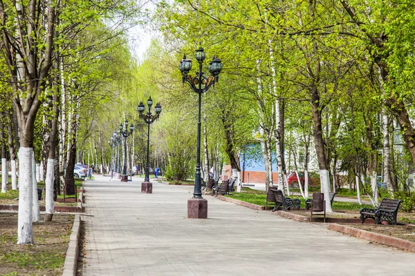 Pushkino Russland Mai 2018 Urban View Frühlingnachmittag Bäume Und Eine — Stockfoto