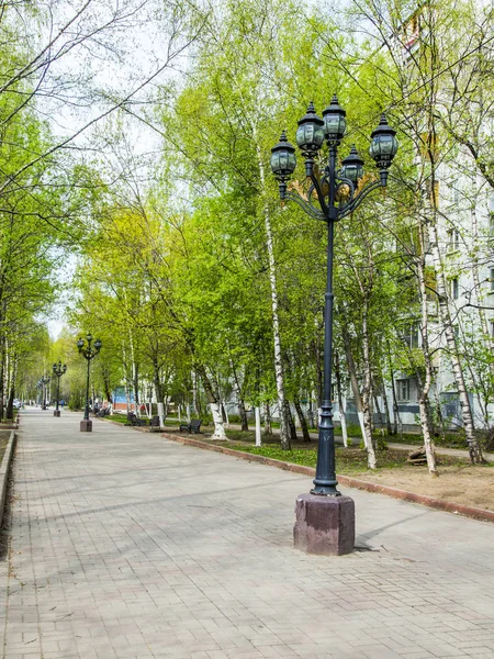 Pushkino Russland Mai 2018 Urban View Frühlingnachmittag Bäume Und Eine — Stockfoto