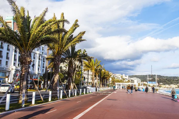 Nice França Março 2018 Promenade Des Anglais Uma Das Principais — Fotografia de Stock