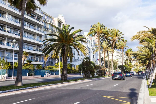 Nice França Março 2018 Promenade Des Anglais Uma Das Principais — Fotografia de Stock