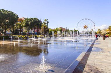 Güzel, Fransa, 6 Mart 2018. La güzel uçak Çeşmesi mesire du Paillon park