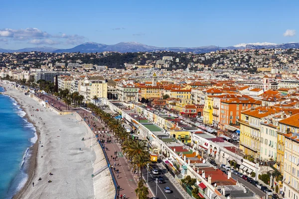 Güzel Fransa Mart 2018 Promenade Des Anglais Üzerinde Defne Çakıl — Stok fotoğraf