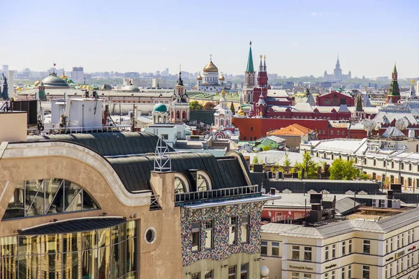 Moscou Russie Mai 2018 Toits Pittoresques Ville Calottes Églises Vue — Photo