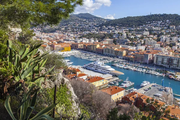 Nice France March 2018 Numerous Yachts Moored Old City Port — Stock Photo, Image