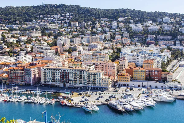 Nice Frankrijk Maart 2018 Talrijke Jachten Zijn Afgemeerd Oude Haven — Stockfoto