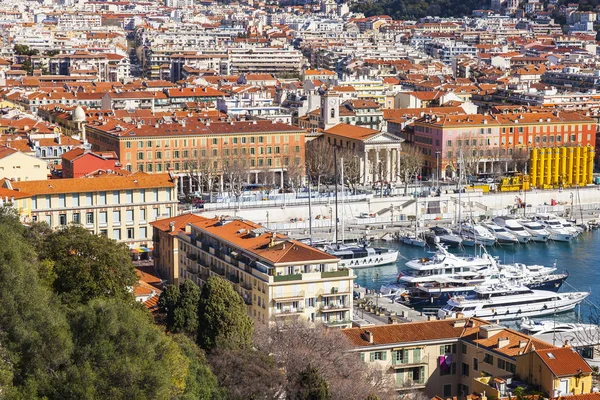 Nice France March 2018 Yachts Old City Port Embankment View — Stock Photo, Image