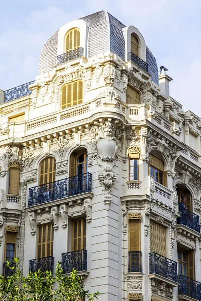 Nice France March 2018 Sun Lights Facade Beautiful House Downtown — Stock Photo, Image