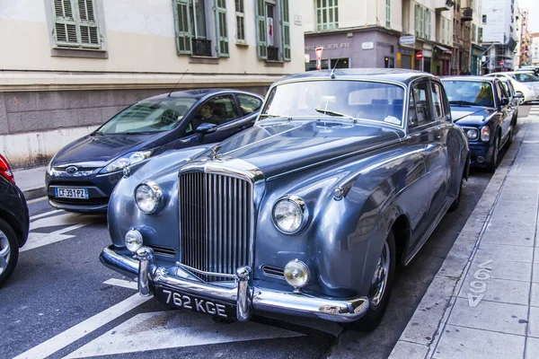 Nice Frankrijk Maart 2018 Luxe Oldtimers Stad Straat — Stockfoto